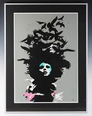 Lee Eelus, Raven Haired, colour screenprint