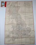 George Bradshaw, Map & Sections of the Railways of Great Britain. Dedicated by Permission to James Walker F.R.S. L & E, President of the Institution of Civil Engineers, engraving with hand-colouring in 49 sections