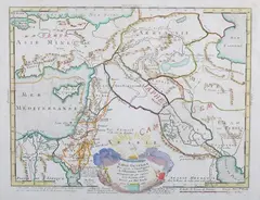 Marie Duval, Carte générale pour servir à l'Intelligence de l'Histoire Sainte...’ (Map of the Middle East), engraving with hand-colouring on laid paper