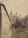 William Nicholson, New College Gateway’ (Oxford University), lithograph with hand colouring
