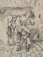 Geoffrey Sparrow, Wiggy, the Crabtree Smith, etching