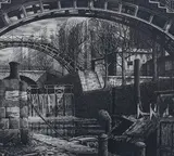 Gérard Trignac, Le Canal St Martin, etching on wove paper