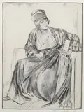 Gerald Brockhurst, Genevieve, etching with drypoint