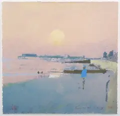 Hastings Pier by Frederick Cuming, 21st century screenprint with hand-embellished elements on wove paper, sold Aug 2024