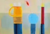 Russell Baker, Three Vases, 21st century screenprint with hand-colouring on wove paper
