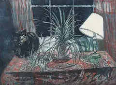 Richard Bawden, Spider Plant, late 20th/early 21st century colour etching with aquatint on wove paper