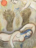Marc Chagall, The Awakening of Boaz, lithograph in colours on wove paper