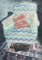 Richard Bawden, The Armchair, late 20th/early 21st century colour etching with aquatint on wove paper
