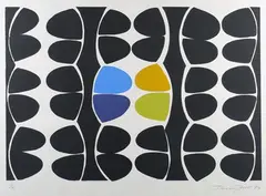 Terry Frost, Variations (Black Segments), screenprint in colours on wove paper