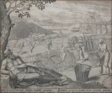Philip Galle, The Idler Refuses to Work During Harvest Time, engraving on laid paper
