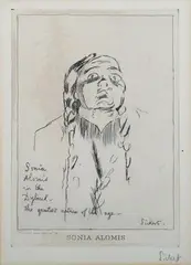 Walter Sickert, Sonia Alomis, etching with drypoint