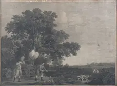 William Woollett, Shooting, a pair of 18th century engravings with etching