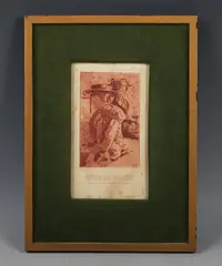 Walter Sickert, Mother and Daughter, etching in red ink on laid paper