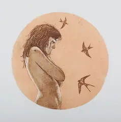 Home by Ana Matias, 21st century etching with aquatint, sold May 2024