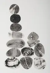 Tessa Horrocks, Pebbles are great’, collagraph, signed, dated 2011, 2011, titled and editioned 1/1 in pencil