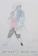 The Rakes Progress by David Hockney, offset lithographic postcard, sold May 2024