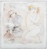 Inge Clayton, The Poet and the Actress, mixed method etching
