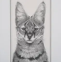 Gary Hodges, Serval, monochrome print
