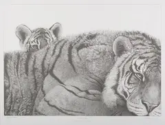Gary Hodges, Pride and Joy’ (Tigers), monochrome print