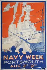 W.G. Barrett, Navy Week Portsmouth, lithograph in colours