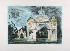 John Piper, Holdenby, lithograph in colours