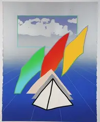 Anthony Benjamin, Blue Parallax, screenprint