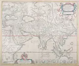Jan Janssonius, Asia Antiqua cum finitimis Africae et Europae Regionibus' (Map of India, China and the Middle East), engraving with later hand-colouring on laid paper