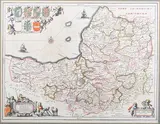 Joan Blaeu, Somerset Tensis Comitatus, Somerset Shire' (Map of the County), engraving with later hand-colouring on laid paper