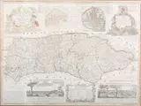 Emanuel Bowen, An Accurate Map of the County of Sussex, engraving with later hand-colouring