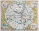 Michael Mercator, America Sive India Nova' (Map of the Western Hemisphere including the Americas, New Guinea and Antarctica), engraving with later hand-colouring on laid paper