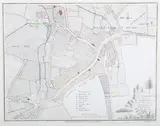 James Edwards, An Ichnographical Plan of Steyning, in Sussex' (Street Map of the Sussex Town), engraving with later hand-colouring