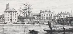 Charles William Sherborn, Old Battersea Bridge, etching