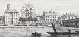 Charles William Sherborn, Old Battersea Bridge, etching