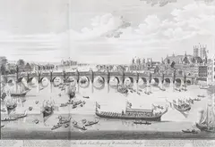 Benjamin Cole, The South East Prospect of Westminster Bridge, engraving on laid paper