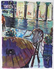 Bob Dylan, Sidewalk Café, giclée colour print