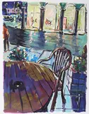 Bob Dylan, Sidewalk Café, giclée colour print