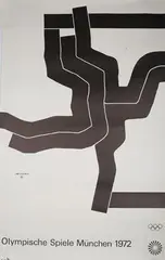Eduardo Chillida, Olympische Spiele München 1972' (Poster for the 1972 Munich Olympic Games), offset lithograph in colours