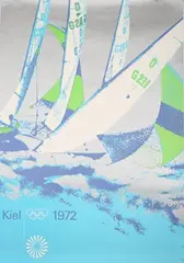 Otl Aicher, Kiel, 1972' (Poster for Sailing events at the 1972 Munich Olympic Games), screenprint in colours
