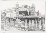 R.H. Eason, Cannon Street Station, London, monochrome etching