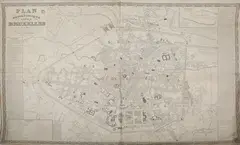 Willem Benjamin Craan, Plan géométrique de la Ville de Bruxelles' (Map of Brussels), engraving