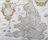 Abraham Ortelius, Angliae Regni Florentissimi Nova Descriptio, Auctore Humfredo Lhuyd Denbygiense' (Map of England and Wales)