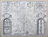 John Speed, Buckingham Both Shyre, and Shire, towne describ' (Map of Buckinghamshire), engraving on laid paper