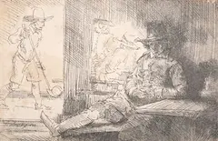 Rembrandt van Rijn, The Golf or Kolf Player (Het Klosbaantje), etching on laid paper