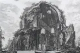 Veduta del Tempio ottangolare di Minerva Medica' (View of the Octagonal Temple of Minerva Medica) by Giovanni Battista Piranesi, etching with engraving on laid paper, sold Aug 2023