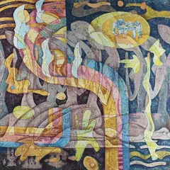 He Neng, Prayer, serigraph on rice paper