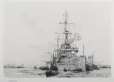 William Lionel Wyllie, H.M.S. Dreadnought, etching