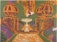 Geoffrey Elliott, Nyman's Gardens Sussex, screenprint