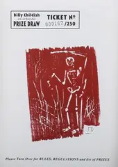 Billy Childish, Art Car Boot Fair Prize Draw Ticket No. 000167/250, 21st century woodcut