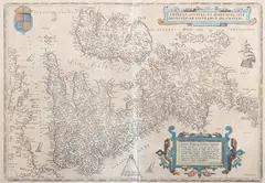Frans Hogenberg, Angliae, Scotiae, Et Hiberniae' (Map of the British Isles), engraving with later hand-colouring on laid paper