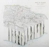 Benjamin Rees Davies, Map of Sussex, Part I, East, engraving with later hand-colouring